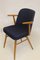 Scandinavian Stainless & Midnight Blue Fabric Chair with Armrests 16
