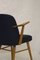 Scandinavian Stainless & Midnight Blue Fabric Chair with Armrests, Image 3