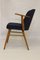 Scandinavian Stainless & Midnight Blue Fabric Chair with Armrests 9