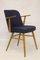 Scandinavian Stainless & Midnight Blue Fabric Chair with Armrests 1