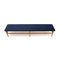 Wooden Bench with Blue Velvet Top, 1960s 5