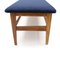 Banc en Bois avec Plateau en Velours Bleu, 1960s 8