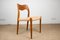 Danish Model 71 Chairs in Teak and Rope by Niels Otto Møller for J. L. Møllers, Set of 4 1