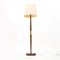 Wooden Floor Lamp with Fabric Shade, 1940s, Image 3