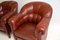 Antique Swedish Leather Club Armchairs, Set of 2, Image 5