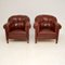 Antique Swedish Leather Club Armchairs, Set of 2, Image 1