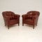 Antique Swedish Leather Club Armchairs, Set of 2, Image 2