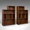 Big Antique English Edwardian Oak Bookshelves, Set of 2 2