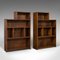 Big Antique English Edwardian Oak Bookshelves, Set of 2, Image 2