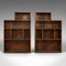 Big Antique English Edwardian Oak Bookshelves, Set of 2 1