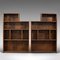 Big Antique English Edwardian Oak Bookshelves, Set of 2 6