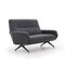 Gray Fabric 2-Seat Sofa, 1950s 1