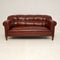 Antique Swedish Leather Club Sofa 1