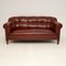 Antique Swedish Leather Club Sofa, Image 1