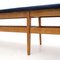 Wooden Bench with Blue Velvet Top, 1960s, Image 12