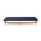 Wooden Bench with Blue Velvet Top, 1960s, Image 8