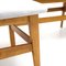 Angular Wooden Bench with Gray Velvet Seat, 1960s, Image 10