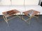 Italian Fontana Style Brass and Ceramic Side Tables, 1970s, Set of 2 1