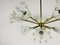 Lámpara de araña Snowflake de vidrio y latón de Emil Stejnar para Rupert Nikoll, años 60. Juego de 2, Imagen 6