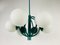 Large Green 6-Arm Space Age Chandelier from Kaiser, 1960s, Germany 4