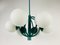 Large Green 6-Arm Space Age Chandelier from Kaiser, 1960s, Germany, Image 4