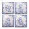Ceramic Tiles with Angels, 1930s, Set of 4, Image 1