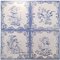 Ceramic Tiles with Angels, 1930s, Set of 4 3