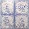 Ceramic Tiles with Angels, 1930s, Set of 4, Image 3