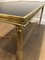 Neoclassical Style Brass Coffee Table with Black Lacquered Glass Top ba Maison Jansen, France, 1940s 6
