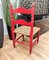 Italian Red Wood and Rope Rush Kids Children Chair with Disney Graphics, Image 5