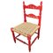 Italian Red Wood and Rope Rush Kids Children Chair with Disney Graphics, Image 1