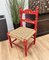 Italian Red Wood and Rope Rush Kids Children Chair with Disney Graphics, Image 3