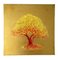 Remember Me, Baum in Gelb & Orange, Pop Art Gemälde, Blattgold Öl auf Leinwand, 2018 1