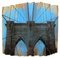 Brooklyn Bridge III, Blue Skies, Mixed Media Photograph on Wood, 2017 1
