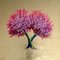 Öl auf Leinwand mit Blattgold, Contemporary Pink Flower Tree, 2020 1