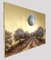 Moonlight Walking, paesaggio dorato e dipinto ad olio con alberi e luna piena, 2020, Immagine 3