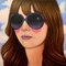 Jeff Chester, 12, Realistisches Ölgemälde von Frau im Gesicht mit Sonnenbrille, 2017 1