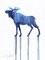 Constellation Moose, Watercolor & Pencil Blue Elch auf Aquarellpapier, 2016 1