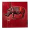 Rinoceronte rosso, Olio su tela contemporaneo, Animale pittoresco e giocoso, 2007, Immagine 2
