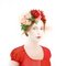 Beharrlichkeit, Acryl auf Leinwand, Moderner Realismus, Frauenporträt mit Blumen, 2019 1