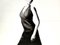 Impel, Figurative Realism Painting, Acrylic on Canvas, Woman in Black Dress, 2018 1