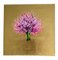 Saluto mattutino, olio su tela di canapa con foglia oro, albero rosa e fiori, 2019, Immagine 5