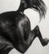 Patsy McArthur, Over the Edge, Pferdekunst, Anthrazitfarben, Gesso und Acryl auf Holz, 2017 7