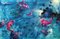 Leibniz Universe 13u, Contemporary and Colourful Underwater Scene, Öl auf Leinwand, 2016 1