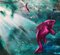 Leibniz Universe 10u, Contemporary and Colorful Underwater Scene, Oil on Canvas, 2016 4