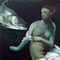 Old Master, 8m, Roman Inspired Oil Painting, Nude Woman and Fish, 2016 1