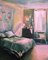 Lámpara de dormitorio de interior estilo europeo contemporáneo, óleo sobre lienzo, años 50, Imagen 1