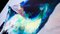 Carré Blue Freewill, Réaliste Abstrait, Peinture à l'Huile avec Oiseau Bleu et Fleurs, 2021 6