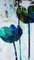 Carré Blue Freewill, Réaliste Abstrait, Peinture à l'Huile avec Oiseau Bleu et Fleurs, 2021 3