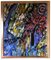Albero viola, astratto impressionista, olio figurativo su lino, colori vivaci, 2012, Immagine 1